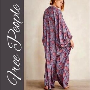 NWT Intimately Free People Oh Hey There Robe Longline Floral Kimono Boho Duster